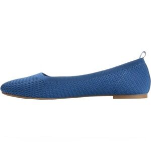 Journee‎ Collection Maryann Blue Knit Flats Women Comfort Foam Slip On Shoes 9.5